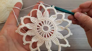 FANTASTIC Beautiful Flower Crochet Pattern Knitting Online Tutorial for beginners Tığ işi örgü Model