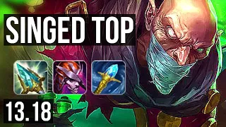 SINGED vs SETT (TOP) | 13/1/9, 1.9M mastery, Legendary, 300+ games | EUW Diamond | 13.18