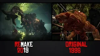 Creatures in Resident Evil 2 Original vs Remake (Side by Side Comparison) - Resident Evil 2 Remake