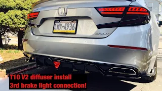 V2 T10 diffuser mod install on 2018-2021 honda accord sport