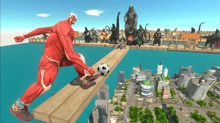 Colossal Titan vs Godzilla 2014 + All  Kaiju Monster - Animal Revolt Battle Simulator