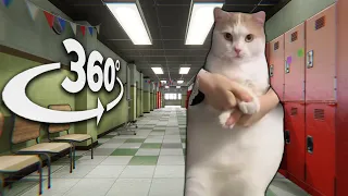 360° Cat Dancing To EDM - In YOUR School | 4K VR 360 Video