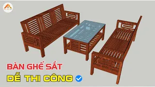 ✔️Bàn ghế sắt giả gỗ đẹp 2022 I iron tables and chairs