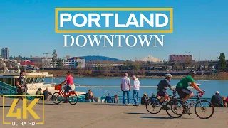 Vibrant Downtown Portland, Oregon - 4K City Life Video before Pandemic (with Music)