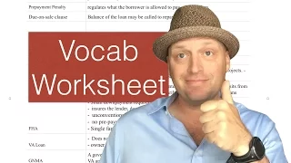 Real Estate Exam Vocabulary worksheet