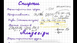 Спирти, альдегіди, карбонові кислоти.