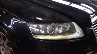 Замена лампы фары Ауди А6 / Replacement lamp headlights AUDI A6