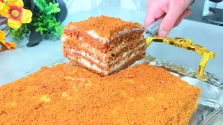 МЕДОВИК БЕЗ РАСКАТКИ КОРЖЕЙ ЗА 13 МИНУТ. ПРОСТО И ВКУСНО!