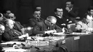 Andrei Gromyko speaks at a UN Security Council session in Lake Success, New York ...HD Stock Footage