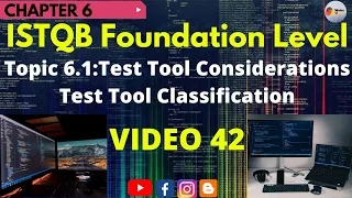 ISTQB Foundation Level|CH#6:Tools Support for Testing | Topic 6.1: Test Tool Consideration|Video 42|