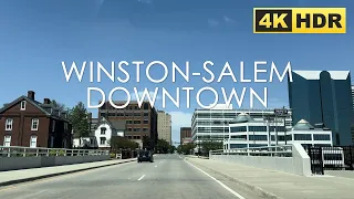 Winston-Salem Downtown Road Tour | North Carolina, USA | 4K HDR