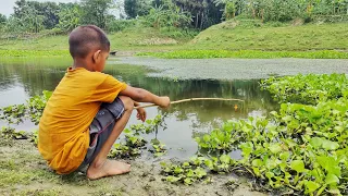 Fishing Video | Old Fishing Technique Using Fish Food | Amazing Fish Catching The Village River