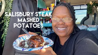 Living In A Minivan - Walmart Haul - Salisbury Steak & Mashed Potatoes Vanlife Style #abiyahbina