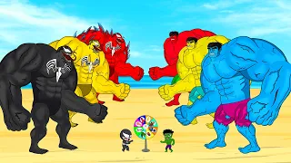 Rescue SUPER HEROES Team HULK COLOR vs Team VENOM COLOR : Returning from the Dead SECRET - FUNNY