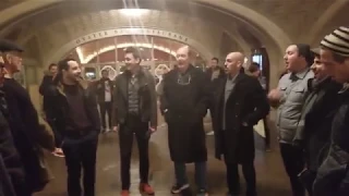 The cast of ALL IS CALM performs Silent Night in Grand Central Station