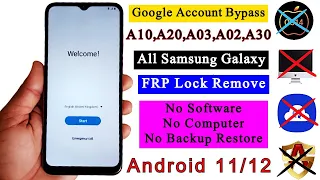 Samsung A02/A03/A10/A20/A30/A50 Frp Bypass | 2024 All Samsung Android 11/12 Google Account Bypass