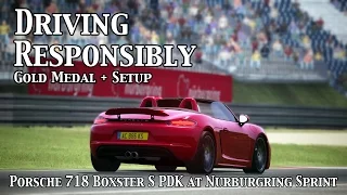 Assetto Corsa: “Driving Responsibly” Gold Medal (Porsche 718 Boxster S @ Nurburgring Sprint) + Setup