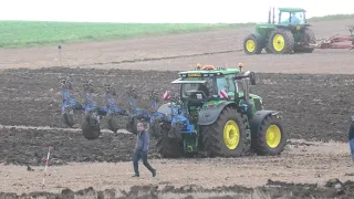 Avebury Ploughing Match . Tractors vintage and modern all expertly driven by the ploughmen . Part 3.