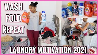 EXTREME LAUNDRY MOTIVATION 2021 | ALL DAY LAUNDRY ROUTINE | WASH FOLD REPEAT | CLEANING MOTIVATION |