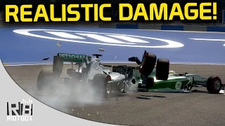 F1 2014 Realistic Damage Mod Showcase - Crashes & Monaco DNF Test Gameplay