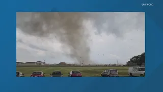 Tornado hitting apartment complex in Johnson County, Indiana June 25, 2023