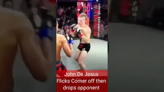 Fighter flicks off corner then drops opponent l John De Jesus