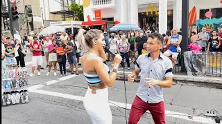 ESSA LOIRA 👱‍♀️ PEDE PRA CANTAR COM ALEMÃO DA PIZADINHA NA AVENIDA PAULISTA VEJA O QUE ACONTECEU