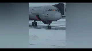 Самара(KUF) - Москва(SVO) / Airbus A321-214 Aeroflot / Взлет в сильную пургу