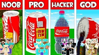 Minecraft NOOB vs PRO vs HACKER vs GOD : FAMILY COCA COLA HOUSE in Minecraft Animation