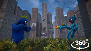 VR 360 Giant Blue vs Huggywuggy in the city