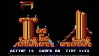 Lemmings (NES) taxing level 1 solution