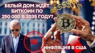 БЕЛЫЙ ДОМ ЖДЁТ БИТКОИН ПО 250 000 в 2035 году? ЧТО С ИНФЛЯЦИЕЙ В США? КОШЕЛЬКИ С 1000 биткоинов..