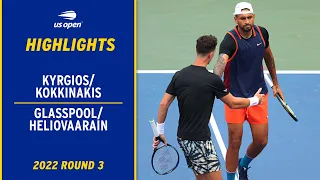 Kyrgios/Kokkinakis vs. Glasspool/Heliovaara Highlights | 2022 US Open Round 3