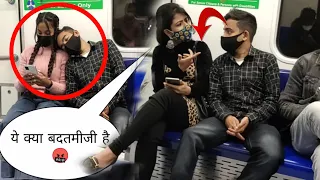 SLEEPING ON STRANGERS IN THE METRO PRANK ll Epic reaction ll Shashi Chandra 🥰