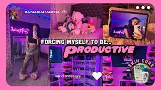 VLOG: forcing myself to be PRODUCTIVE ˚ʚ♡ɞ˚ | cleaning, editing, girl talk || Ra’Mariah Alexia