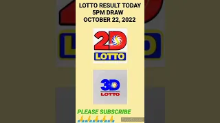 LOTTO RESULTS 5PM DRAW OCTOBER 22, 2022 ||LOTTO RESULT TODAY 5PM #shorts