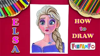 How to draw Elsa I Disney Princess drawing I Speed drawing