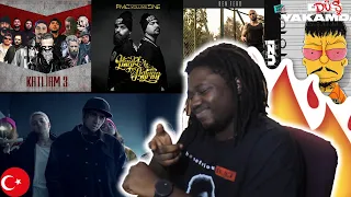 TURKISH RAP REACTION ft. Ezhel, Patron (PCM), Uzi, Ben Fero, Şehinşah, Massaka (Katliam 3)