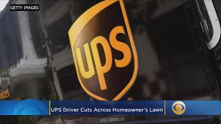UPS Delivery Driver Cuts Across Homeowner's Lawn