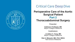 Deep Dive: Perioperative Care of the Aortic Surgical Patient (Part 2—Thoracoabdominal Surgery)