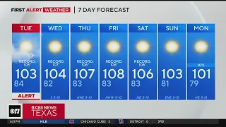 Red Flag, Heat Warnings continue for DFW area as storm heads for Gulf Coast
