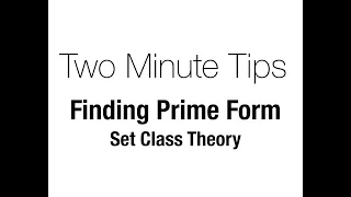 Two Minute Tips - Finding Prime Form