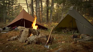 CAMP VIBES - Late Fall Camping Trip with an OLD Friend. Beautiful Fall Colors, Steak, Firepit Build.