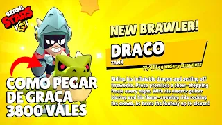 COMO LIBERAR O NOVO BRAWLER DRACO E PEGAR OS 3800 VALES BRAWL STARS