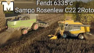 Härkäpavun puintia 2020 - Sampo Rosenlew Comia C22 2Roto + Fendt 6335 c - Harvesting horsebean