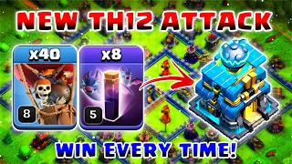 40 Balloon 8 Bat Spell TH12 Attack strategy | Win Every Time