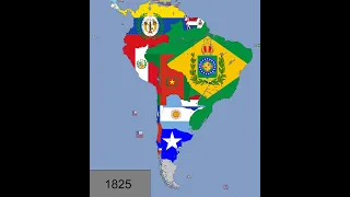 South America: Timeline of National Flags: 1450 - 2021