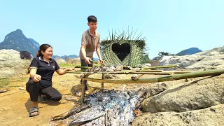 Diary of living together : Journey to harvest carp in the lake. Enough food for 1 month