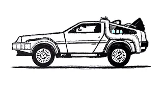 How to draw a back to the future Delorean