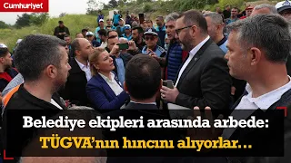 Kocaeli Büyükşehir ile İzmit Belediyesi ekipleri arasında arbede: TÜGVA'nın hıncını alıyorlar